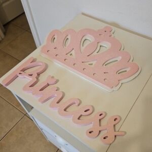Pink Princess Crown Wall Decor